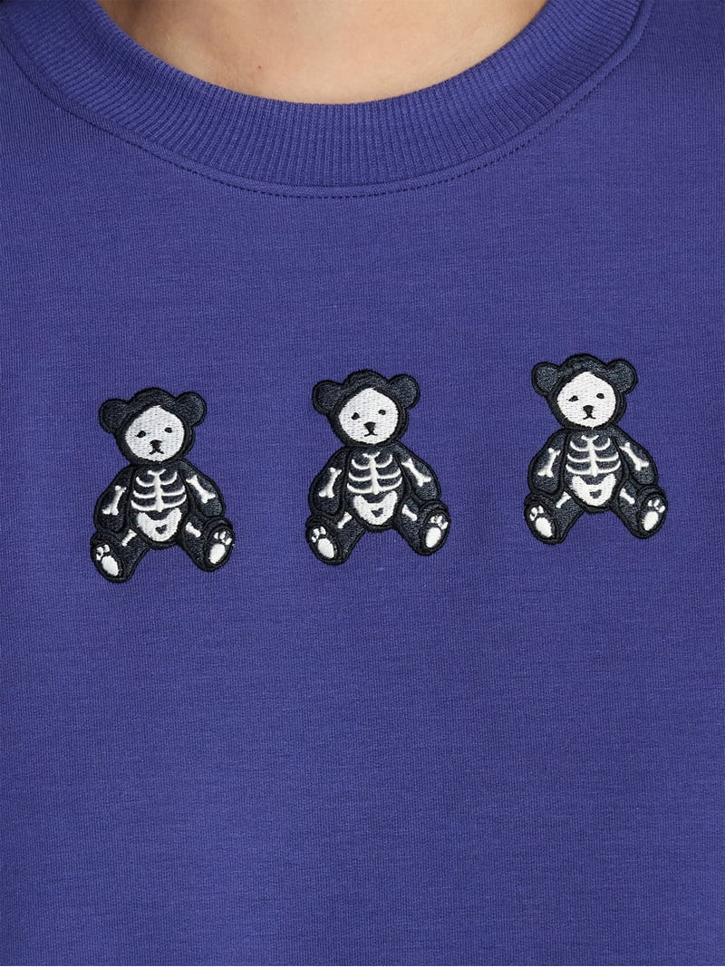 Halloween and Fall Women's French Terry Knit Lounge Sleep Top with Long Sleeves, Sizes XS-3X | Walmart (US)