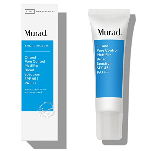 Murad Oil & Pore Control Mattifier SPF 45 - Lightweight SPF Facial Moisturizer and Pore Mattifier, Controls Oil and Shine for Up to 10 Hours, Provides Broad Spectrum UVA/UVB SPF 45 Protection - 1.7 oz | Amazon (US)
