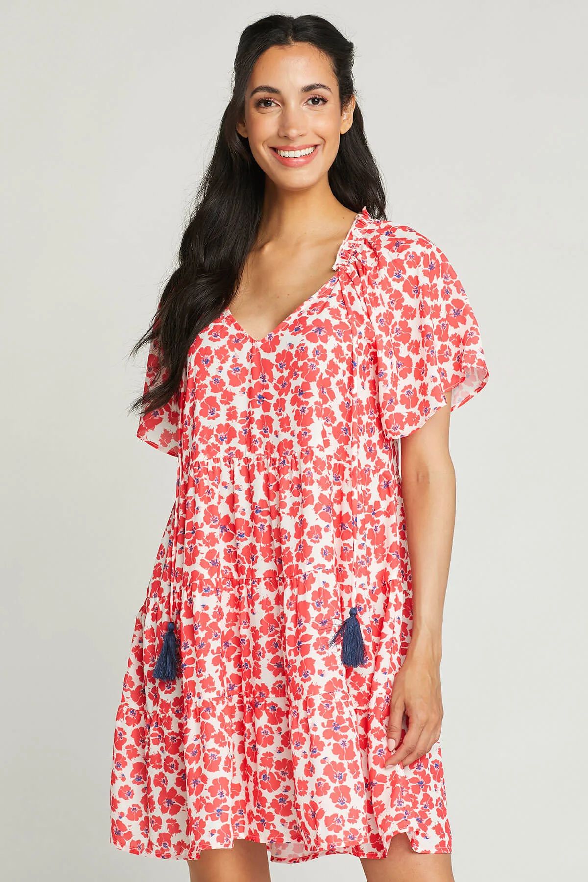 Voy Floral Print Tiered Dress | Social Threads