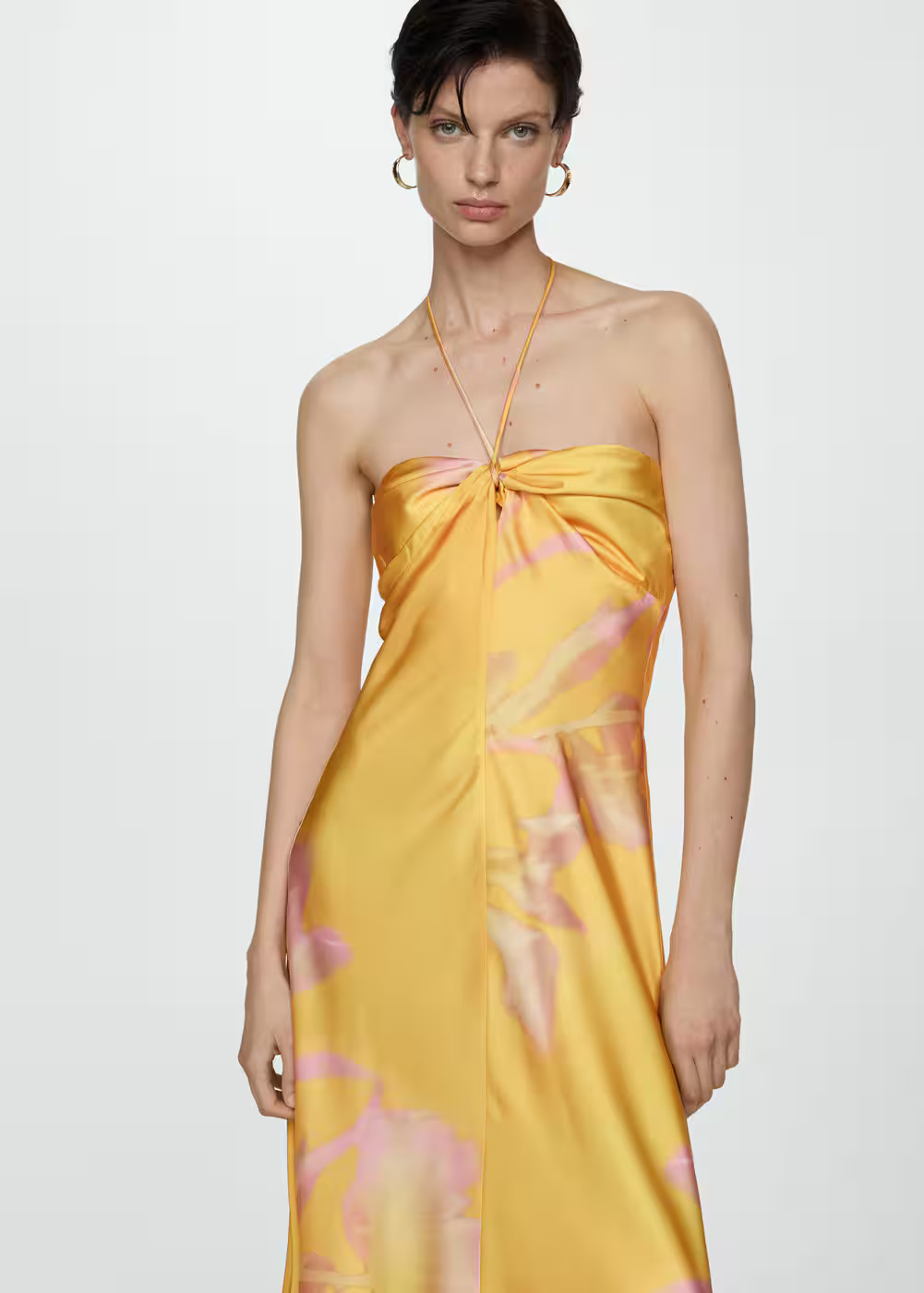 Printed satin dress -  Women | Mango USA | MANGO (US)