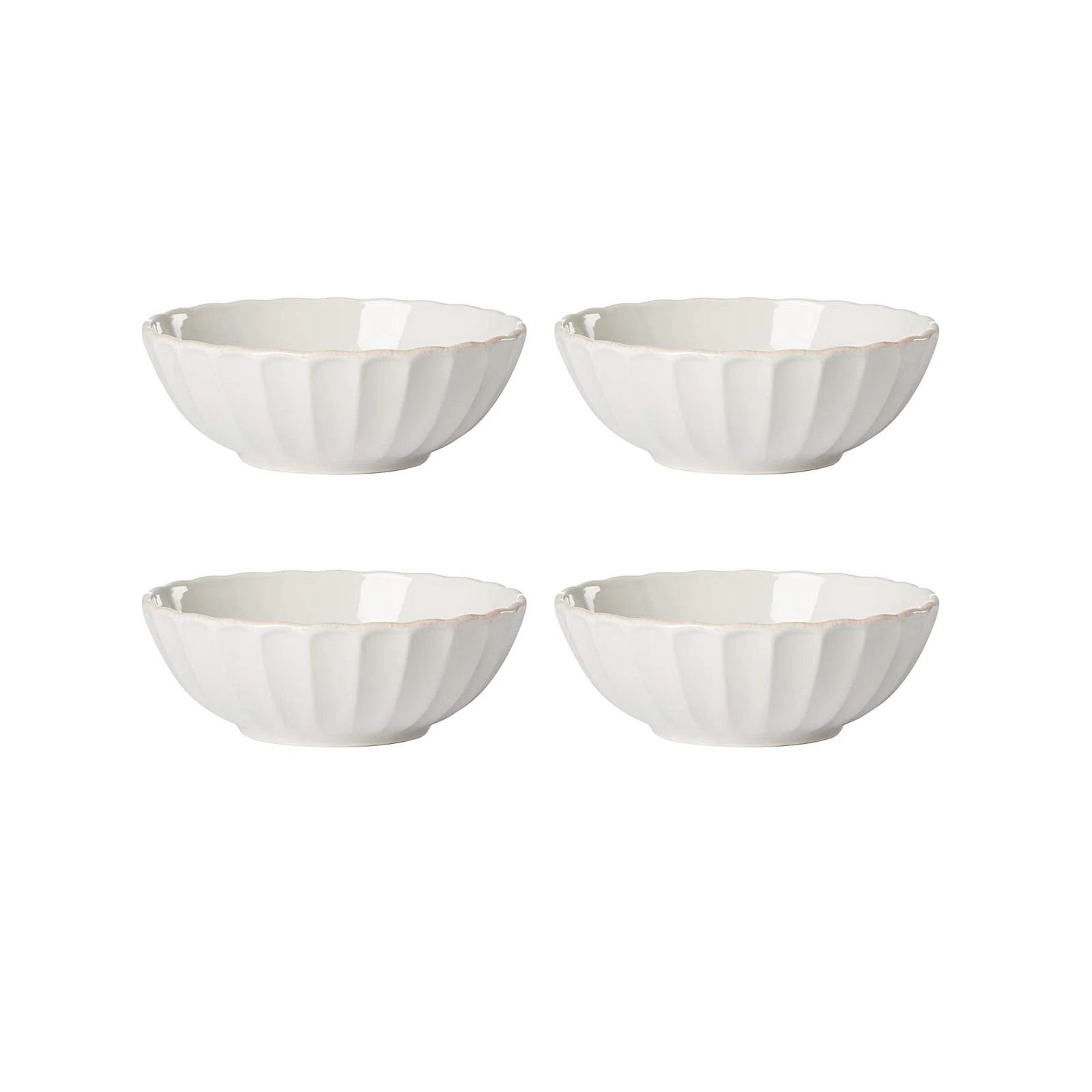 French Perle Scallop White Scallop 4-Piece Bowl Set | Wayfair North America