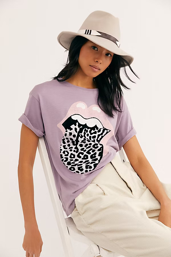 Stones Flocked Leopard Tongue Tee | Free People (Global - UK&FR Excluded)