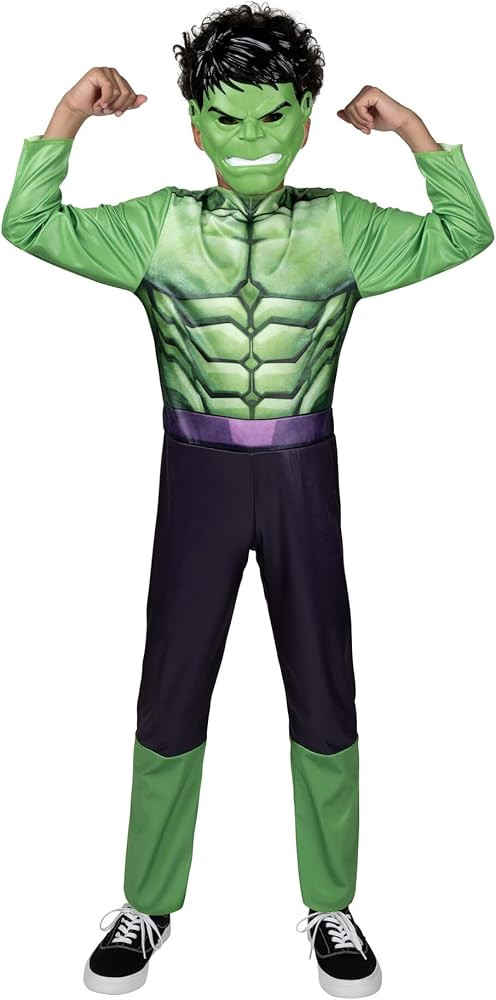 Marvel Hulk Official Youth Halloween Costume - Premium Quality Fabric Jumpsuit with Printed Desig... | Amazon (US)