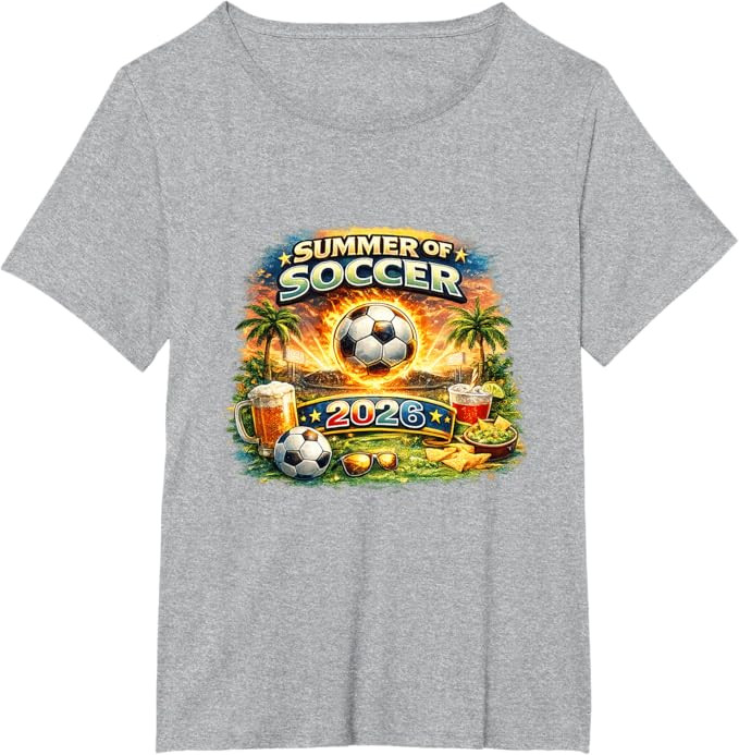 Summer of Soccer 2026 Fan Football Game Day Tropical T-Shirt | Amazon (US)