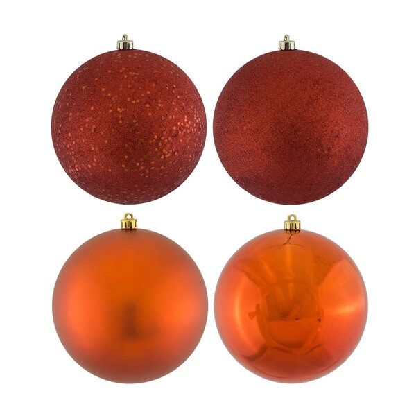 Copper 2.4-inch Assorted Ornaments with 4 Finishes (Pack of 24) | Bed Bath & Beyond