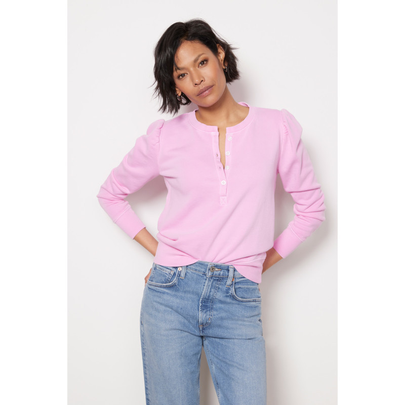 EVEREVE Roxy Puff Henley Sweatshirt | EVEREVE | Evereve