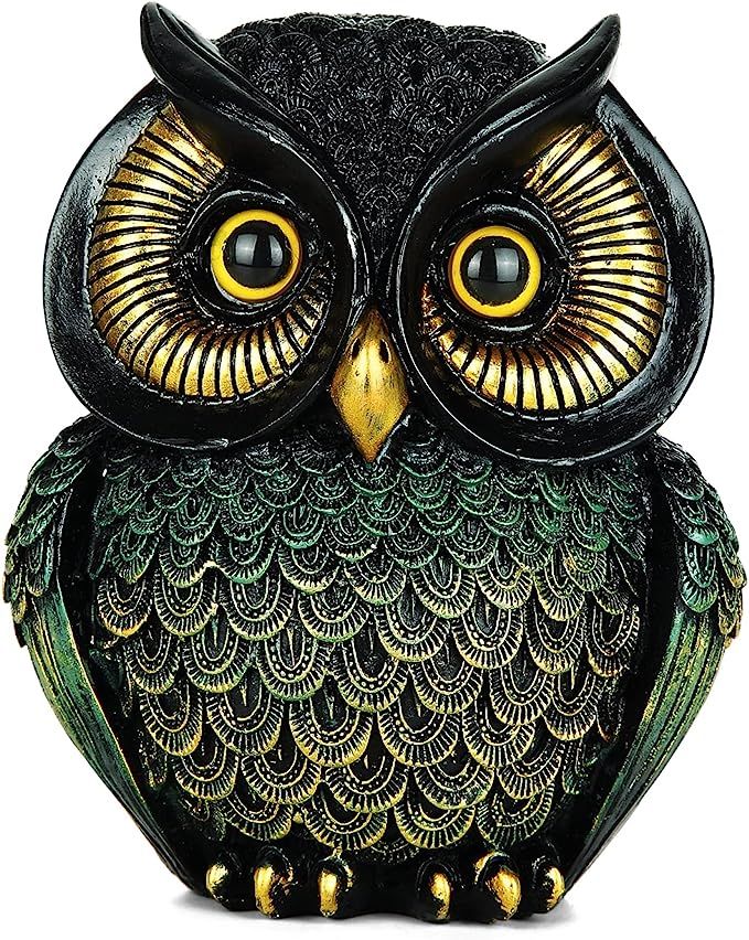 Artpaul Owl Statue Home Decor Small Owl Figurines Shelves Decorations for Home Office Living Room... | Amazon (US)