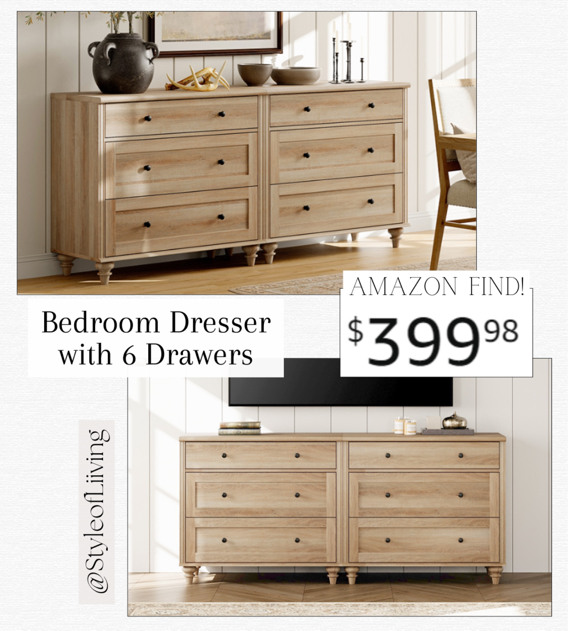 Amazon home bedroom dresser with 6 drawers in oak! Kids room organization and storage.

#LTKHome #LTKKids #LTKFamily