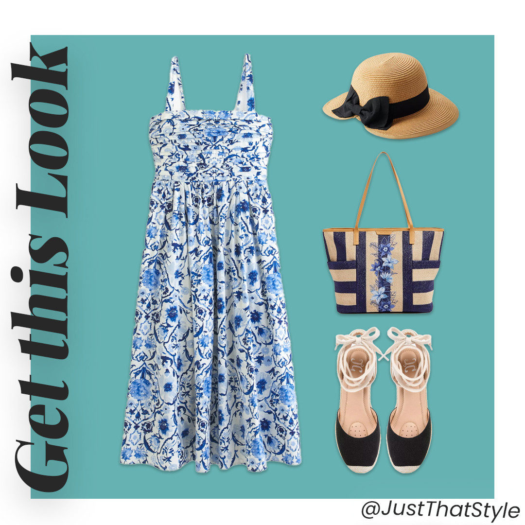 Vacation vibes in full effect 🌊💙 This breezy blue & white dress is perfect for a seaside stroll or brunch al fresco! Shop the full look now on my LTK. #LTKfashion #GetTheLook #SummerStyle #Kohls #ResortWear #vacationoutfits 

 #LTKSeasonal #LTKStyleTip #LTKTravel