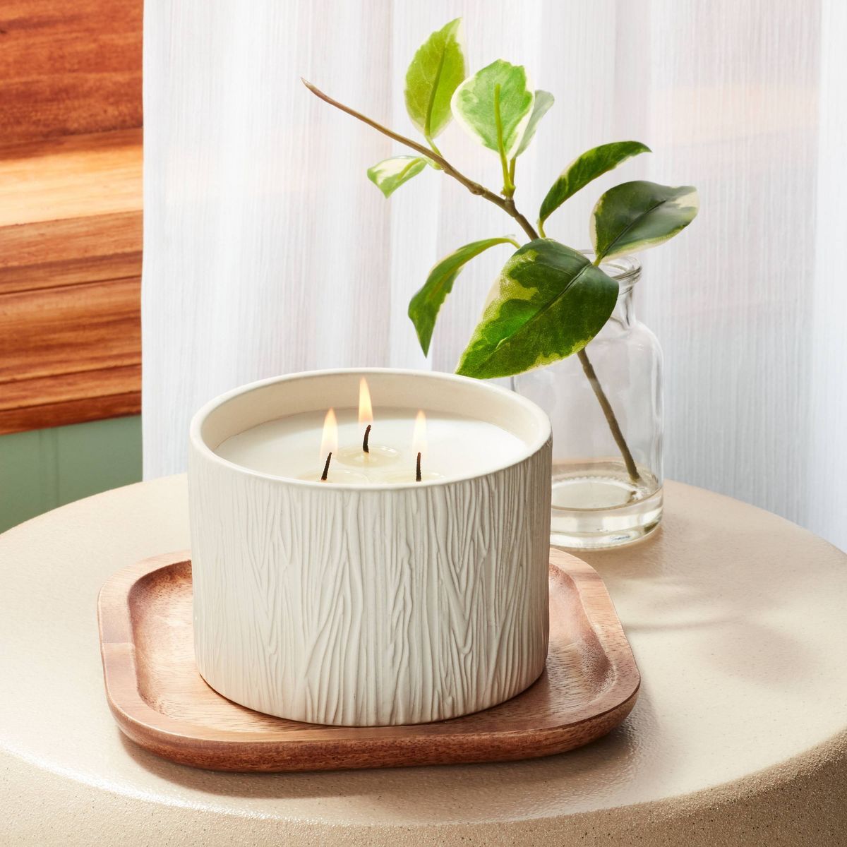 Textured Straight Side Ceramic Vanilla Pumpkin Candle White - Threshold™ | Target