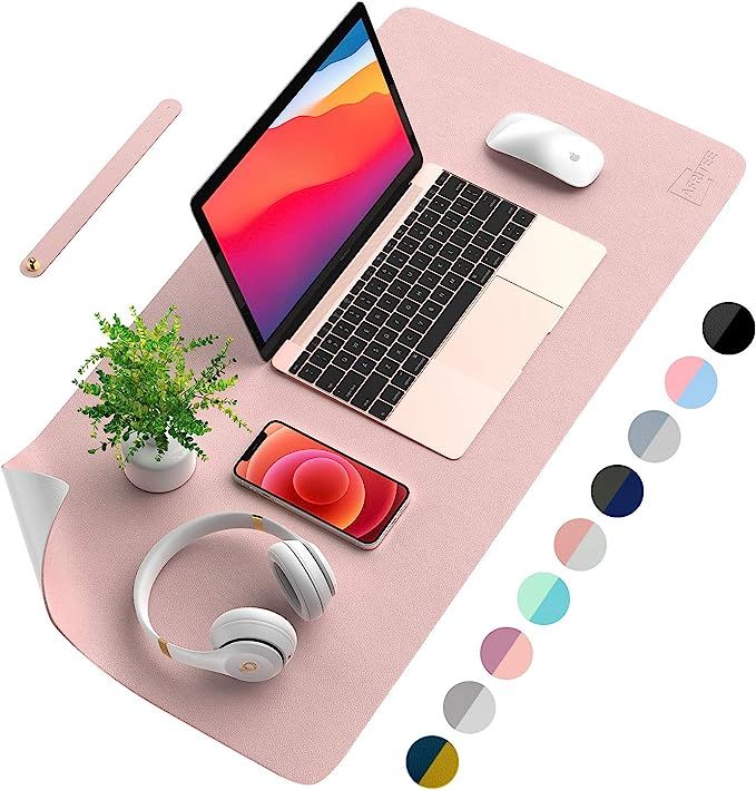 AFRITEE Desk Pad Protector Mat - Dual Side PU Leather Desk Mat Large Mouse Pad Waterproof Desk Or... | Amazon (US)