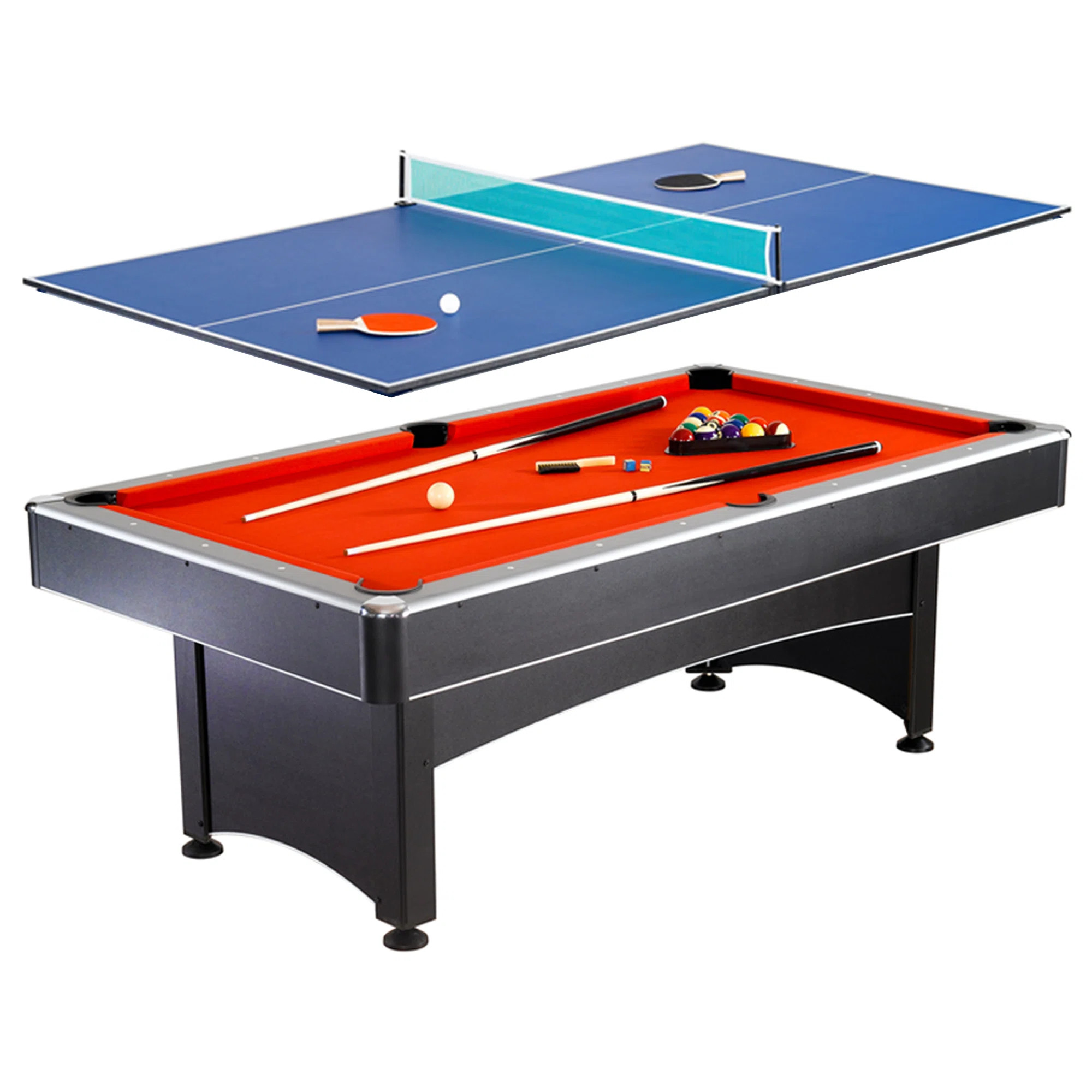 Hathaway Games Hathaway Maverick Deluxe 7 Ft Pool Table, with Ping Pong Multi Game Combo Tables f... | Wayfair North America