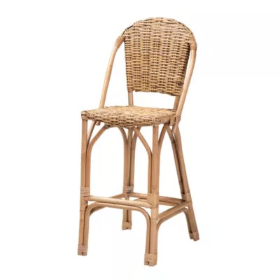 Baxton Studio Neola Modern Bohemian Natural Rattan Bar Stool | Belk