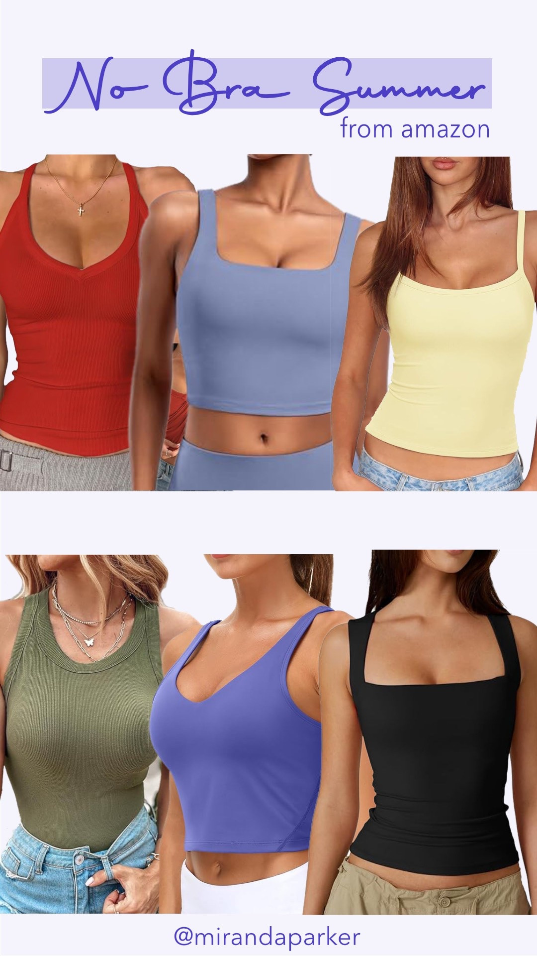 Tanks with built-in bras for a no-bra summer!