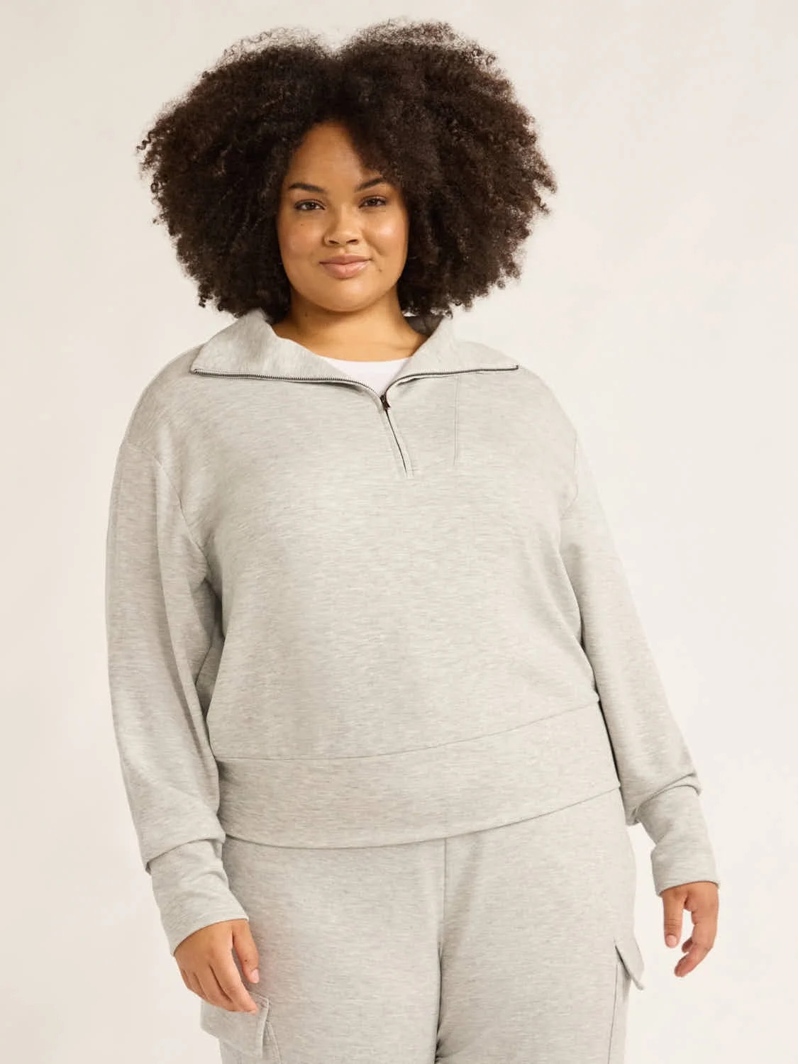Scoop Women’s & Women's Plus Ultimate ScubaKnit Half Zip Sweatshirt, Sizes XS-4X | Walmart (US)
