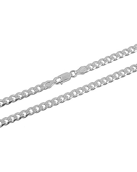 Miabella Solid 925 Sterling Silver Italian 3.5mm Diamond Cut Cuban Link Curb Chain Necklace for W... | Amazon (US)