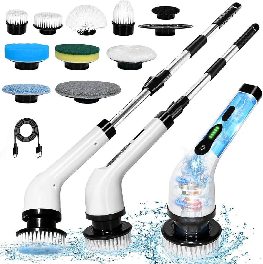 Electric Spin Scrubber, Electric Cleaning Brush Comes with 9 Different Replacement Heads and Remo... | Amazon (US)