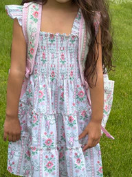 Roller Rabbit x Hill House The Tiny Ellie Nap Dress - Pink Monkey Block Stripe | Hill House Home US
