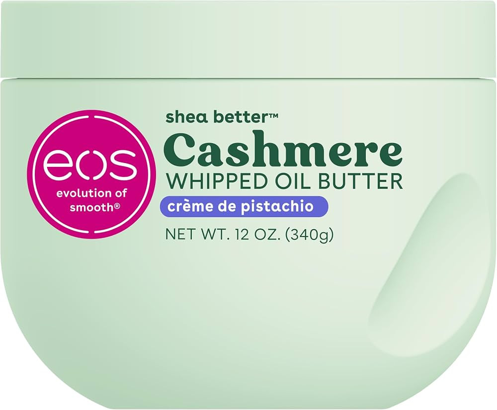 eos Cashmere Whipped Oil Body Butter, Cr\u00e8me de Pistachio, 72 Hour Weightless Moisture For Dr... | Amazon (US)