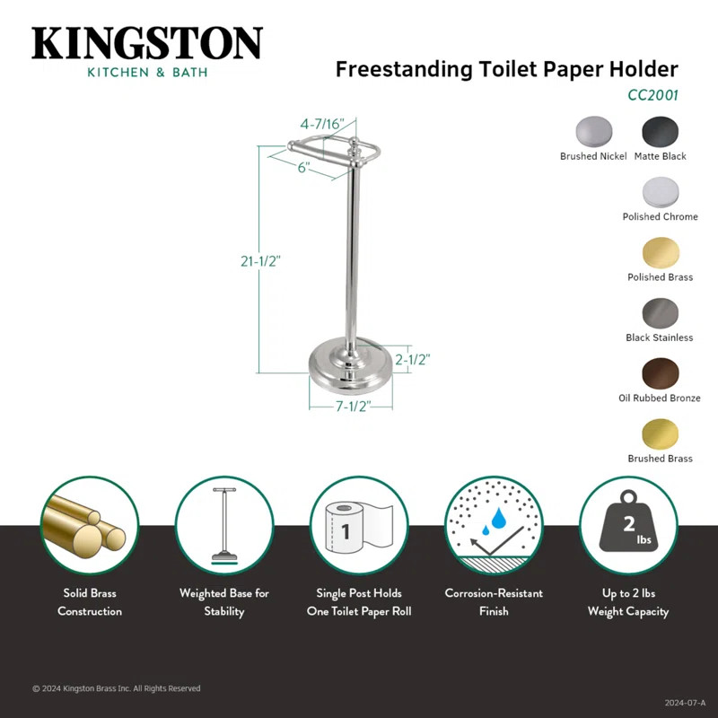 Kingston Brass Vintage Freestanding Toilet Paper Holder | Wayfair North America