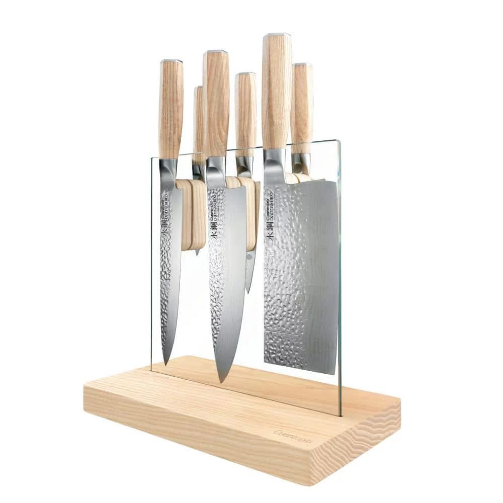 DAMASHIRO EMPEROR 7-Piece Stainless Steel Knife Set with Hikari Knife Block | Walmart (US)