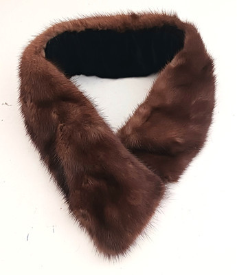 Saks Fifth Ave Genuine Brown Mink Neck Wrap Scarf Made in USA Adjustable | eBay US