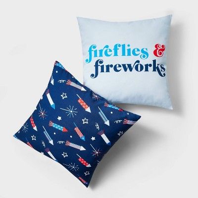 2ct Outdoor Pillow Fireflies & Fireworks - Sun Squad™ | Target