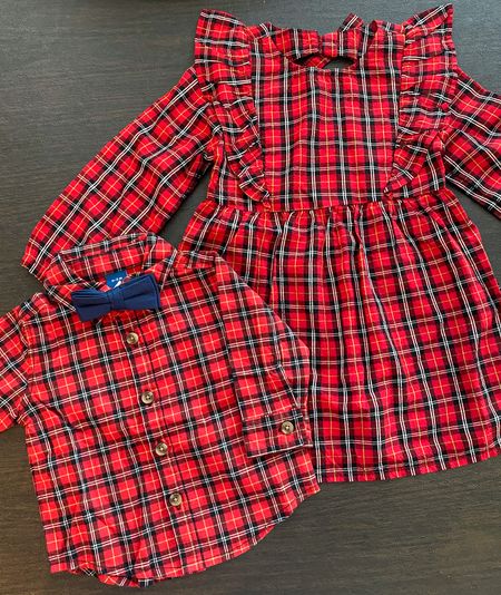 Matching sibling holiday outfits on sale!! Dying over this adorable matching bow-tie shirt & dress for my kids. These two come in baby & toddler sizes. Also a few kids size outfit options & matching outfit options for mom & dad- I think I’m gonna order those too cause I mean how cute would that be?! 😍😍 

Holiday outfits, Christmas outfits, matching family outfits, matching sibling outfits. 

#LTKkids #LTKHoliday #LTKbaby