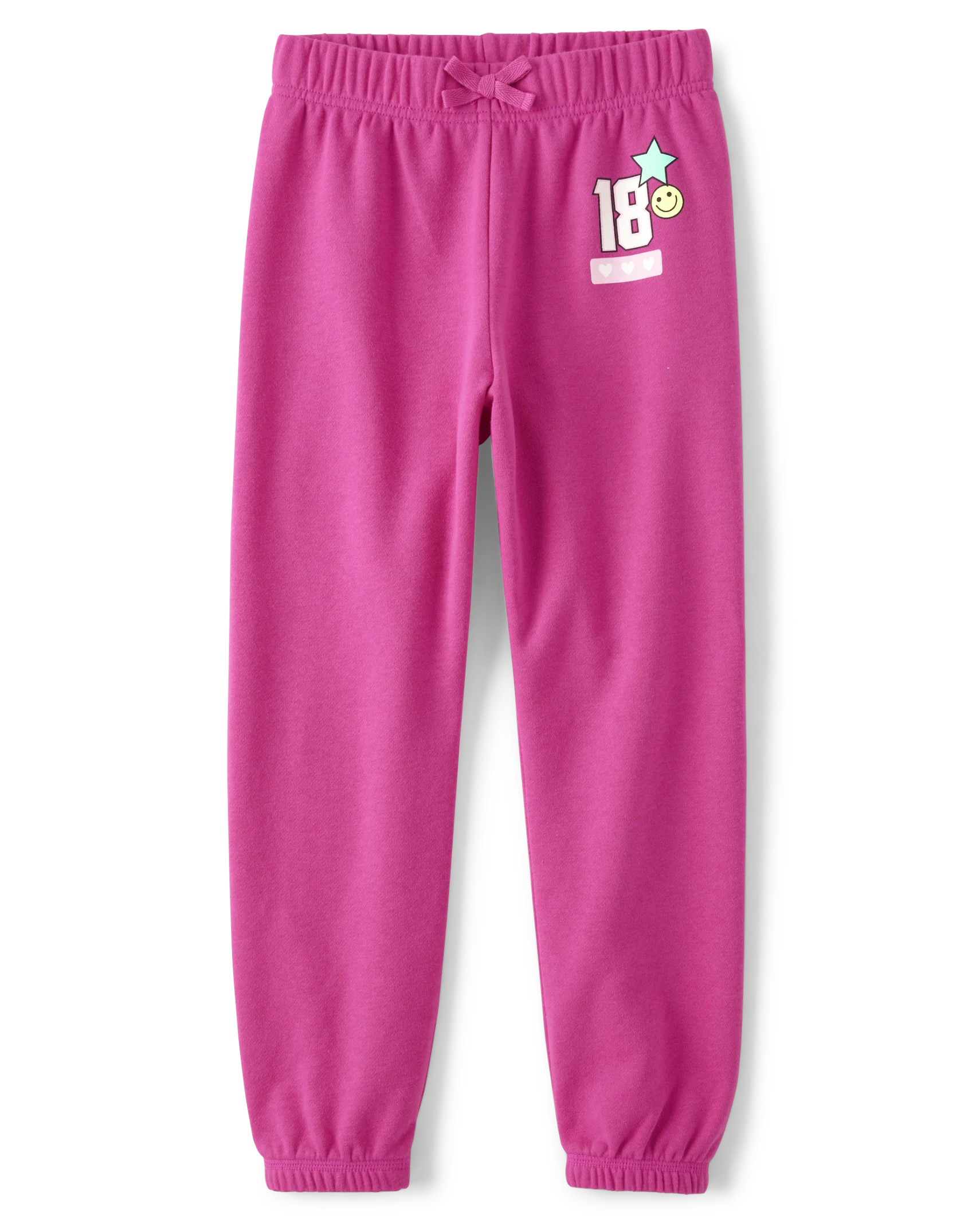 Girls Graphic French Terry Jogger Pants - pink glow | The Children's Place