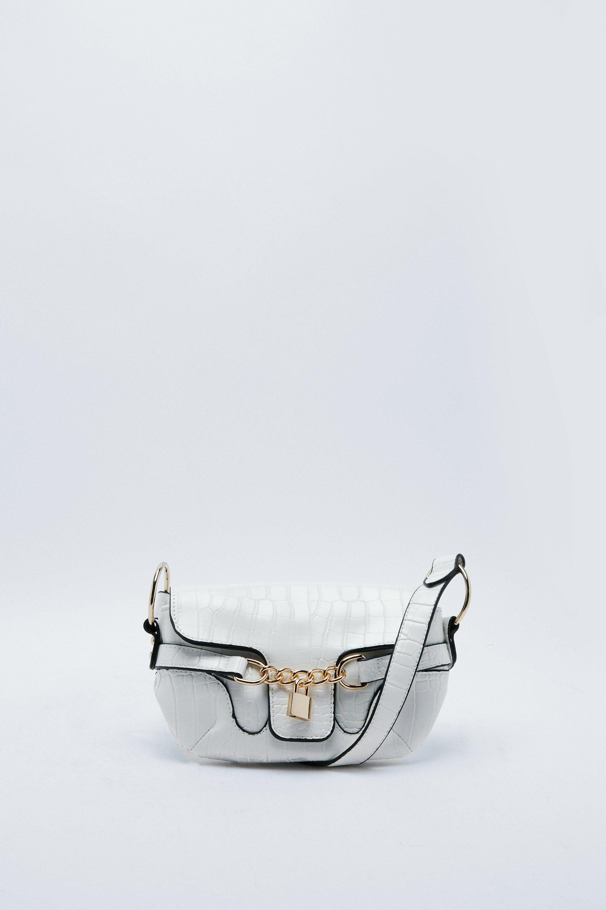 WANT Padlock 'Em Up Croc Shoulder Bag | Nasty Gal (US)