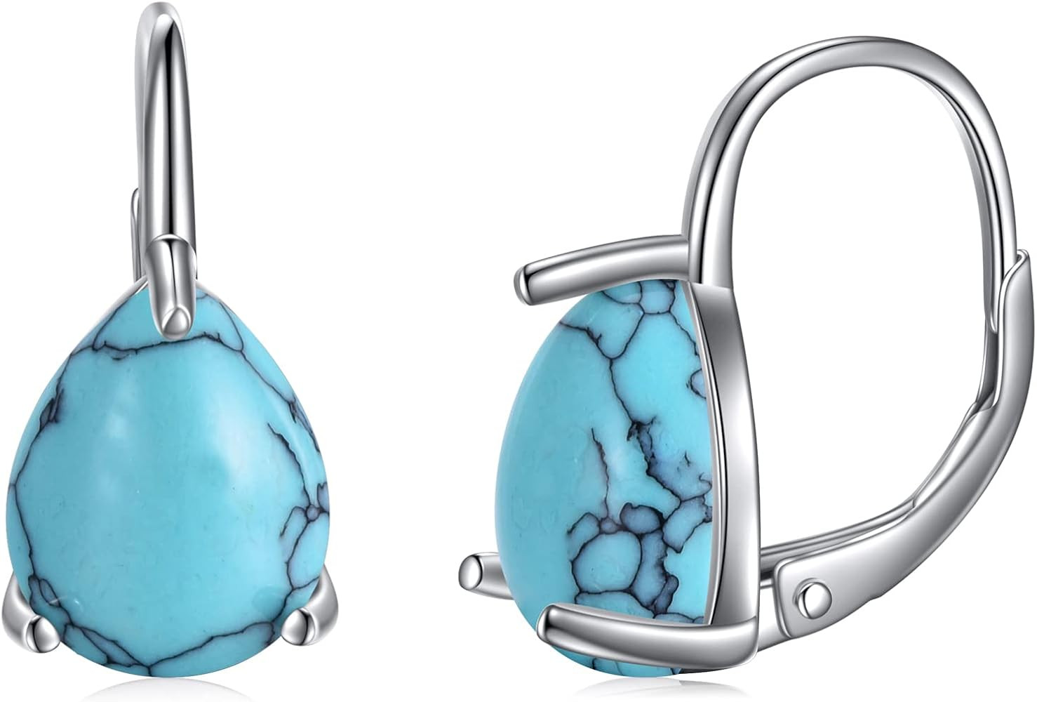 Teardrop Moss Agate Opal Larimar Turquoise Black Onyx Rose Quartz Amethyst Garnet Moonstone Lever... | Amazon (US)