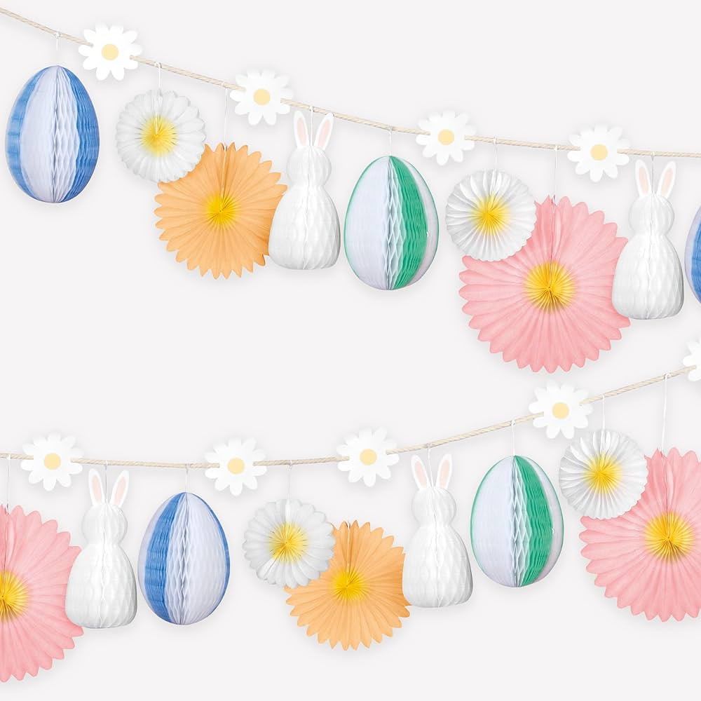 Meri Meri Honeycomb Bunny Easter Garland (Pack of 1), 10' Strand with Excess Cord, Meri Meri East... | Amazon (US)