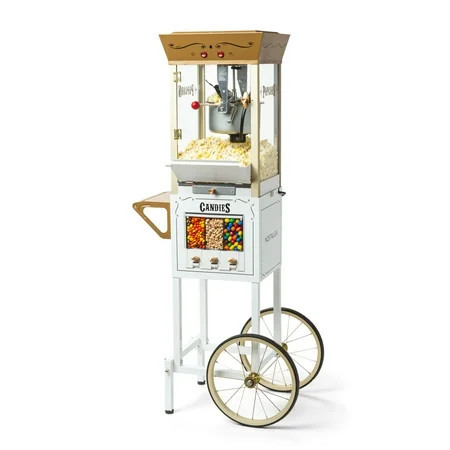 Nostalgia Vintage Movie Theatre, Candy Dispensing, Kettle Popcorn Cart, Ivory | Walmart (US)