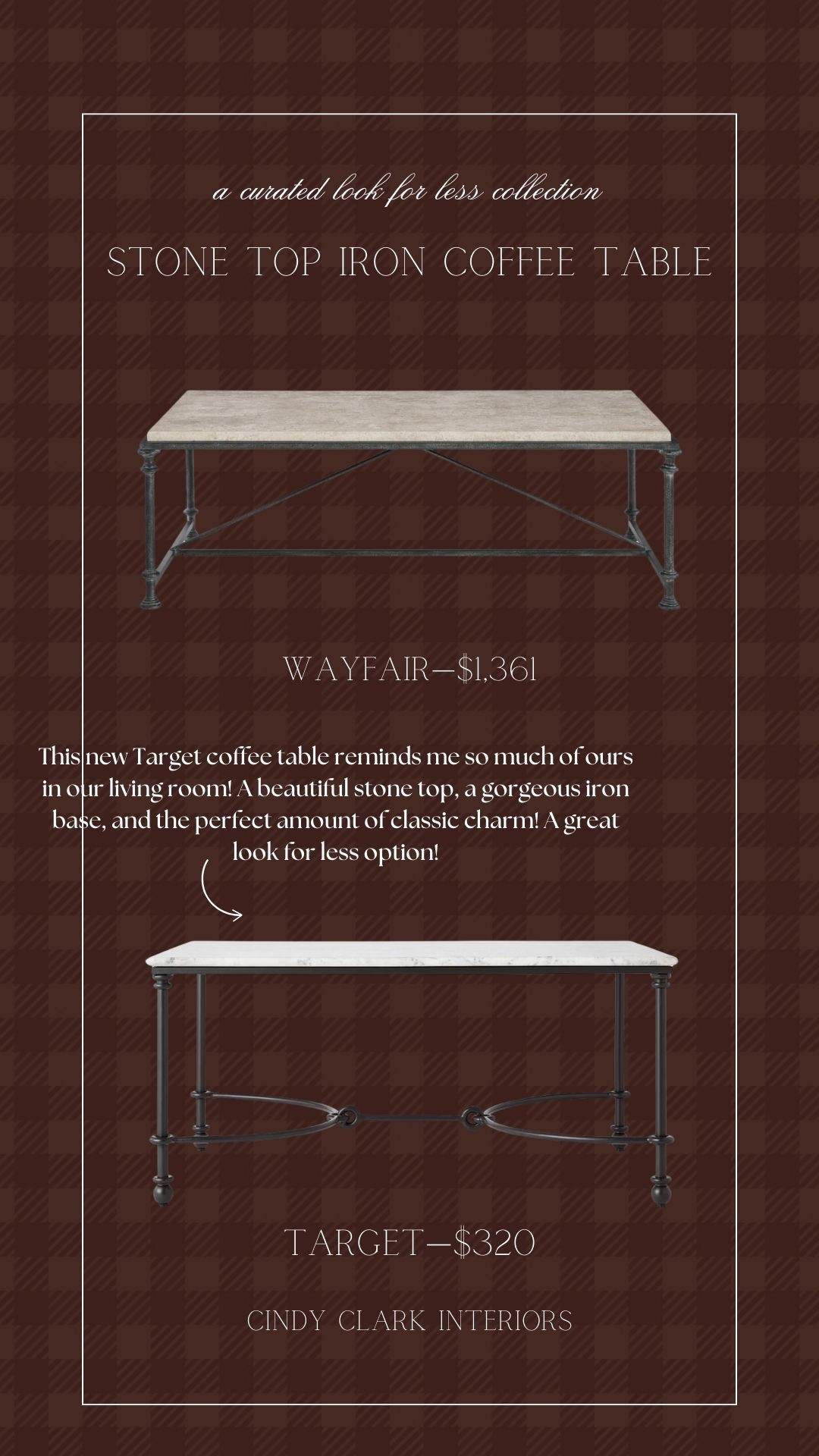 This new Target coffee table reminds me so much of ours in our living room! A beautiful stone top, a gorgeous iron base, and the perfect amount of classic charm! A great look for less option! 

#LTKSaleAlert #LTKHome