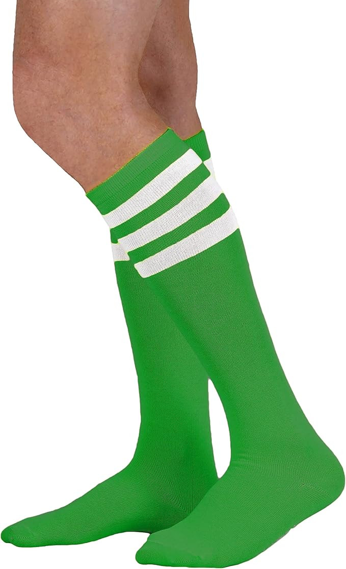 NEON NATION Unisex Knee High Team Tube Socks with Various Colored Stripes- Lightweight and Breath... | Amazon (US)