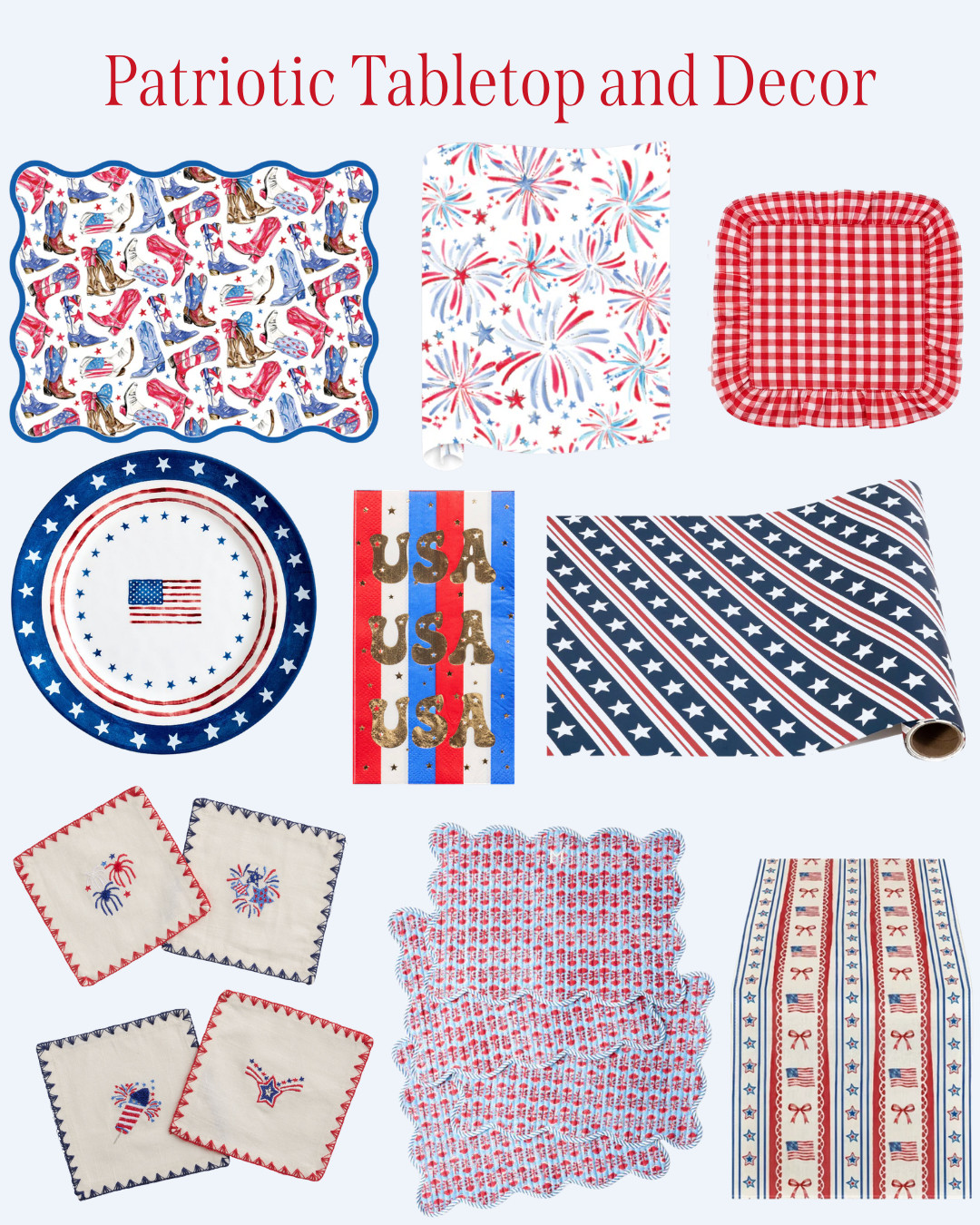 Patriotic tabletop and decor! More on DoSayGive.com  

 #LTKSeasonal #LTKHome #LTKSaleAlert