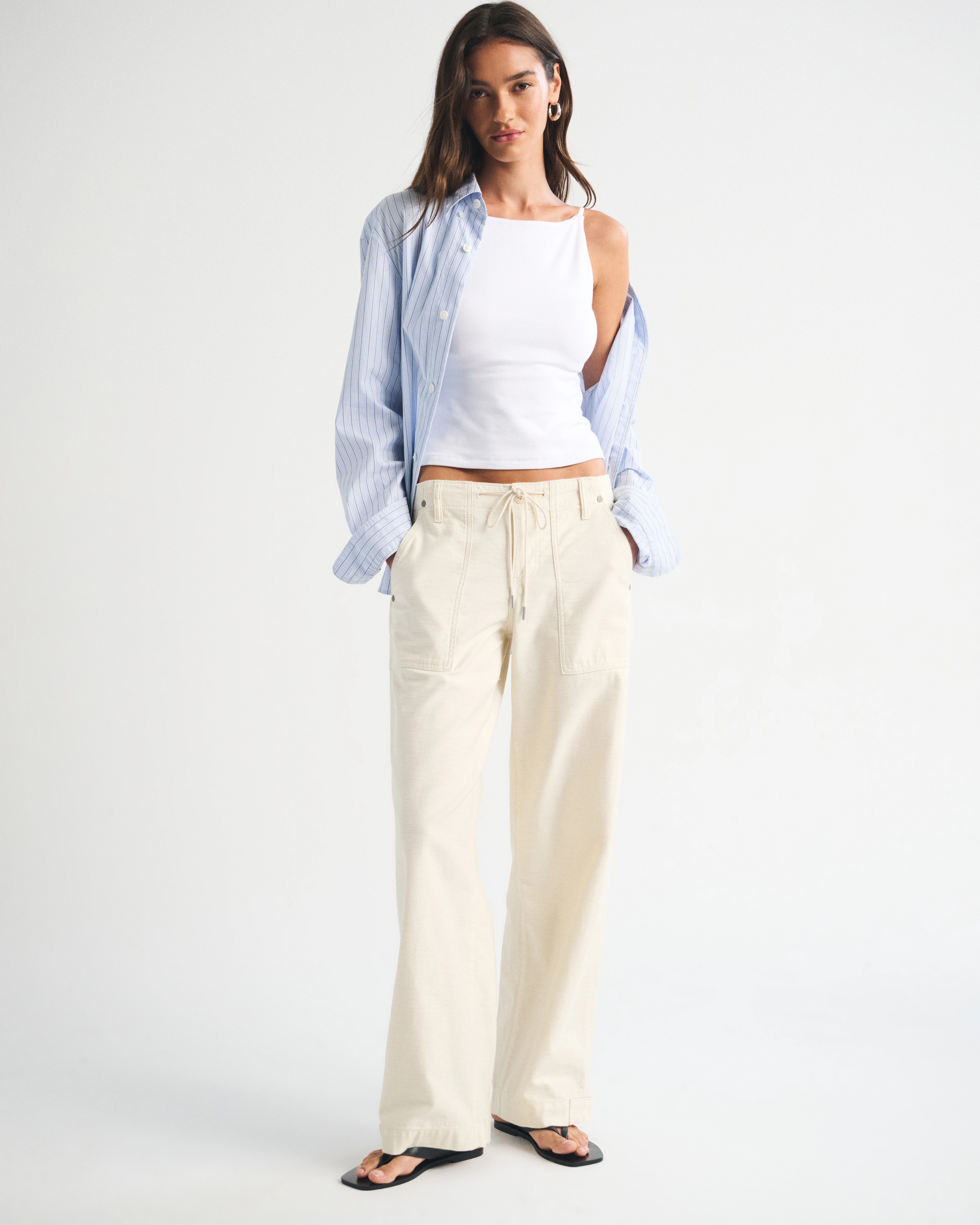 100% Cotton Low Rise Ultra Loose Weekender Pant | Abercrombie & Fitch (US)