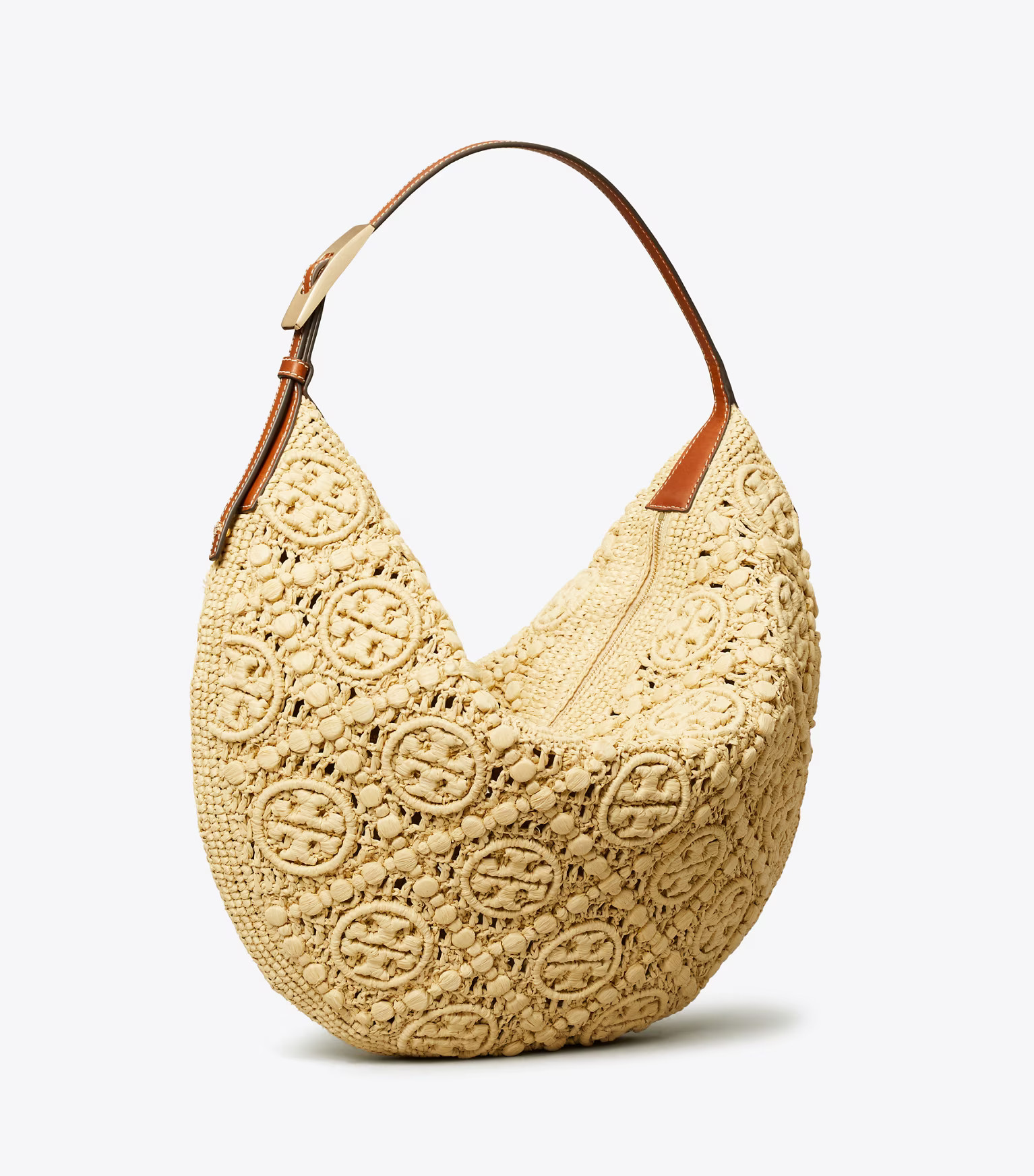 T Monogram Raffia Balloon Bag: Women's Designer Hobo Bags | Tory Burch | Tory Burch (US)