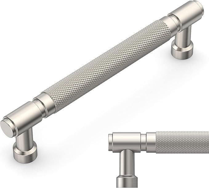 Amerdeco 10 Pack Brushed Satin Nickel knurled Cabinet Pulls 5 Inch(128mm) Hole Center Drawer Pull... | Amazon (US)