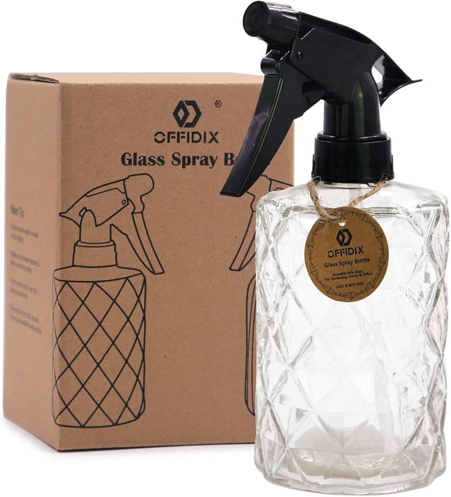 OFFIDIX Glass Spray Bottle, Plant Mister,Pressure Watering Can, Water Spray Bottle with Adjustabl... | Amazon (US)