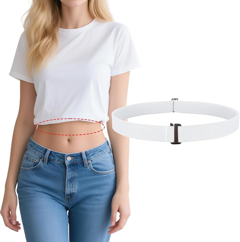 SANSTHS Crop Top Tuck Band for Women Adjustable Tucky Waist Belt Tucking Shirts Sweater Tops Stre... | Amazon (US)