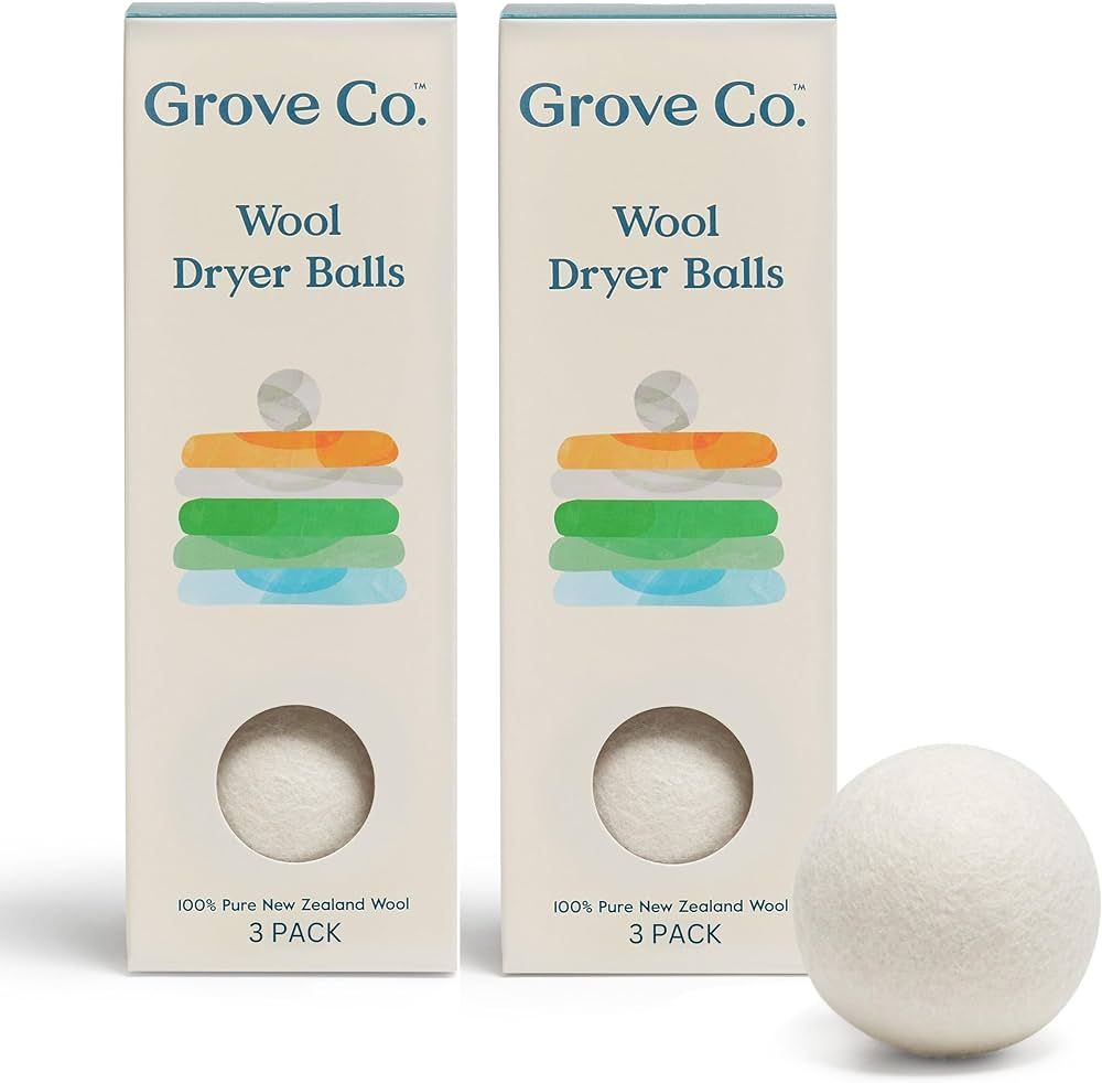 Grove Co. Wool Dryer Balls, Reusable Laundry Balls for Dryer, 100% New Zealand Wool, Reduce Dryin... | Amazon (US)