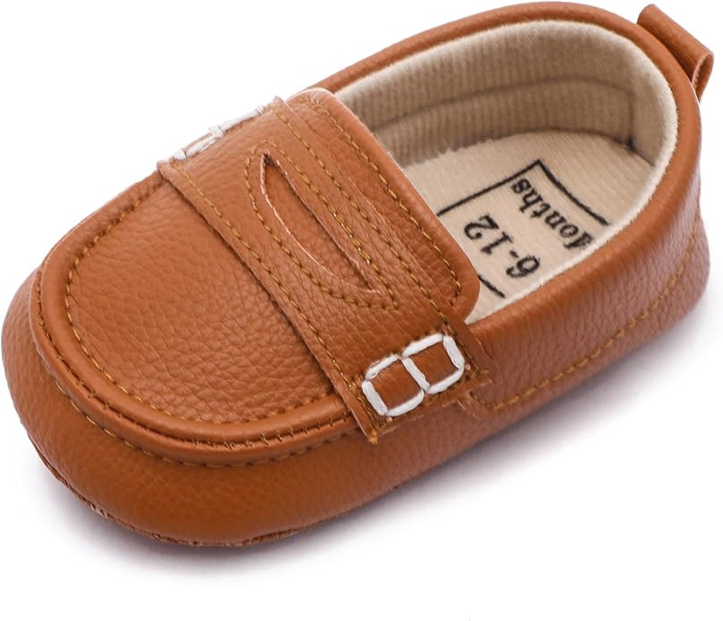 Infant Baby Boys Loafers Soft Sole PU Leather Toddler Moccasins Girls First Walking Crib Dress Sh... | Amazon (US)