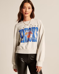 Women's New York Knicks Graphic Sunday Crew | Women's Tops | Abercrombie.com | Abercrombie & Fitch (US)