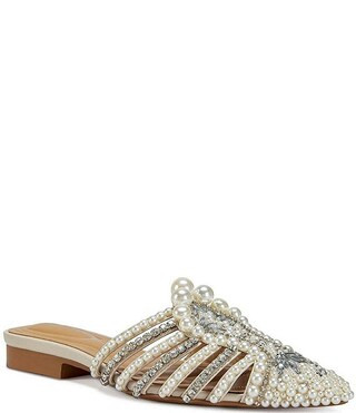 Adaline Pearl and Jewel Pointed Toe Dress Mules | Dillard's