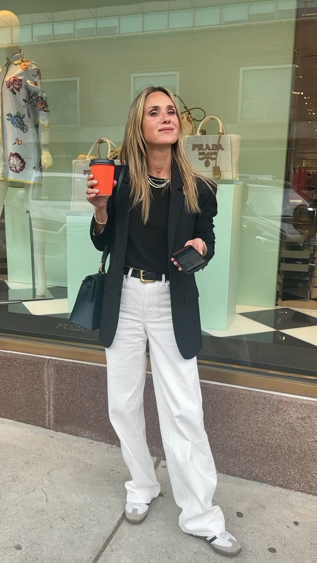 Shop this classy yet casual look worn by this stunning woman. 