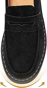 Women's Suede Penny Loafer Comfort Driving Moccasins Casual Slip-Ons Loafer Flats Fashion Women B... | Amazon (US)