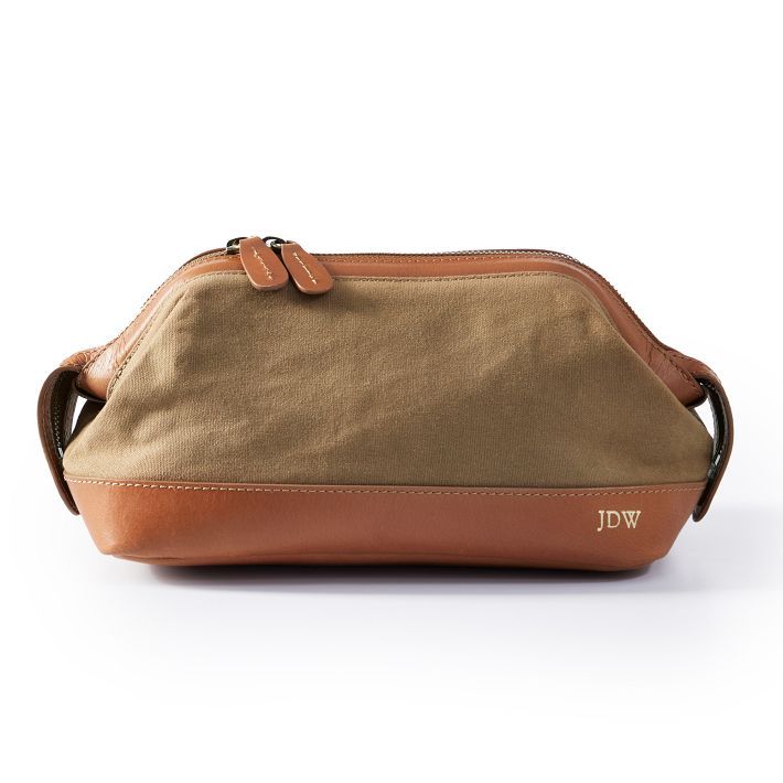 Beckett Waxed Canvas and Leather Travel Pouch | Mark and Graham