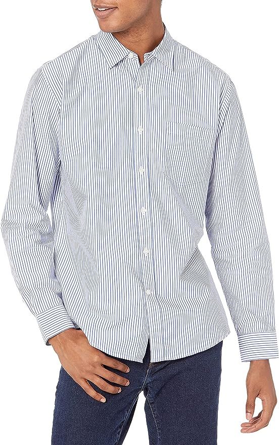 Amazon Essentials Men's Long-Sleeve Regular-fit Casual Poplin Shirt | Amazon (US)