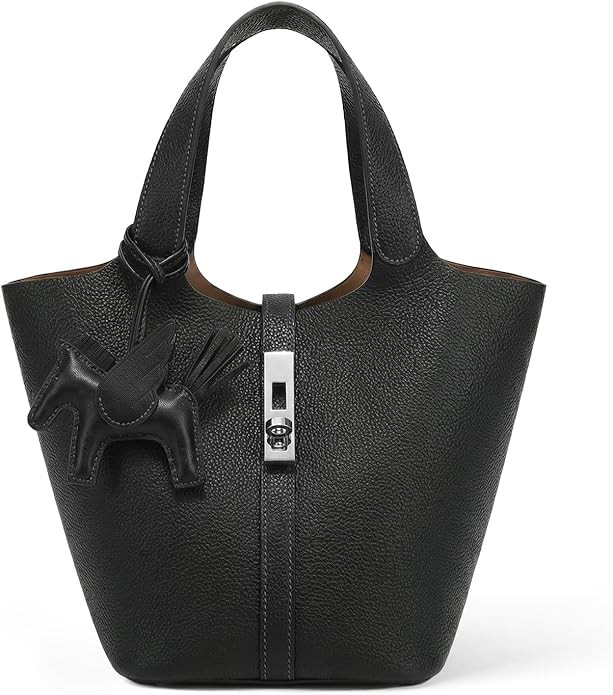 Tote Bag for Women Vegan Leather Bucket Purse for Women Top Handle Handbag Shoulder Bag with Deta... | Amazon (US)